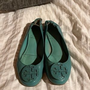 Tory Burch, Aqua, Patent Leather flats.  Size 6.5
